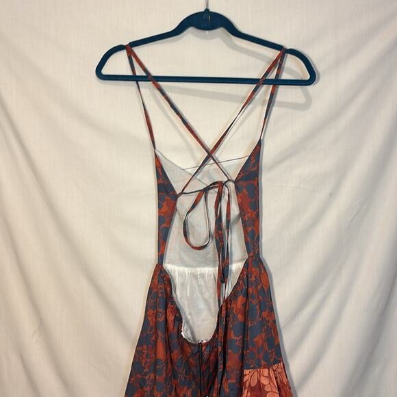 Re/Done Mixed Media Apron Dress Open Back Floral Colorful Size Dress Size S - Picture 4 of 7